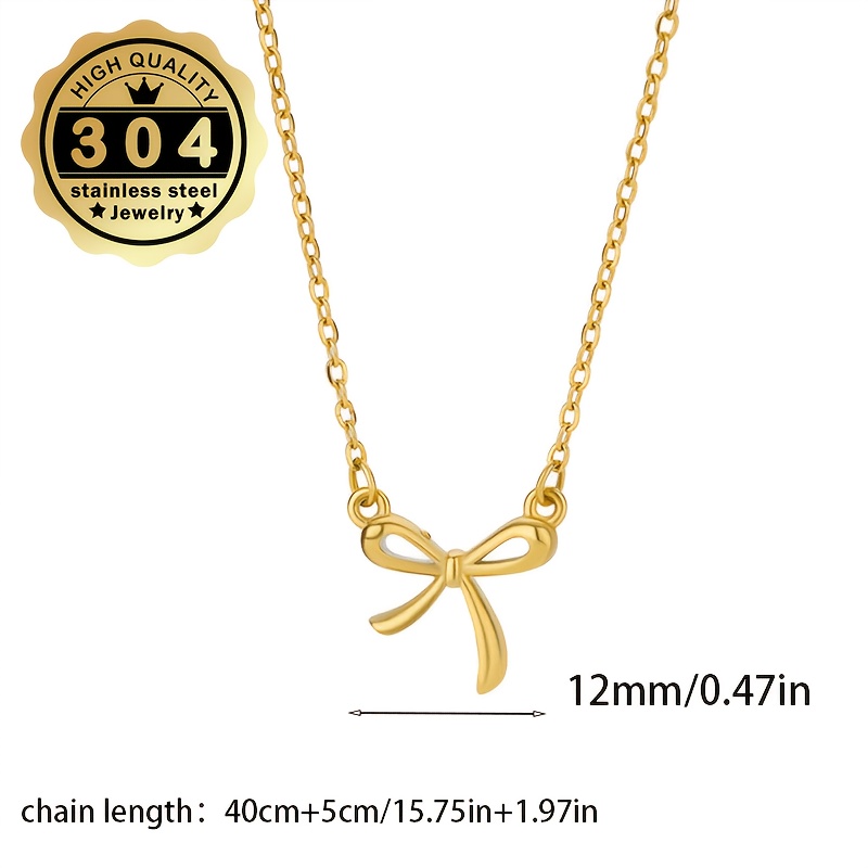 Women's Bow-Shaped 304 Stainless Steel Necklace